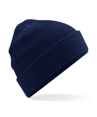 Beechfield Organic Cotton Waffle Beanie - Oxford Navy
