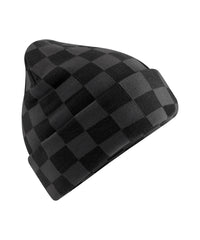 Beechfield Checkerboard Beanie - Black/Charcoal
