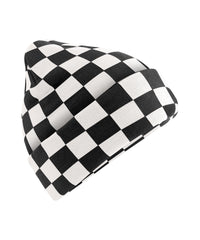 Beechfield Checkerboard Beanie - Black/Soft White