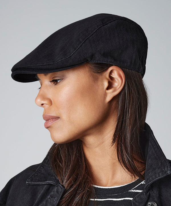 Beechfield Vintage Flat Cap - Black