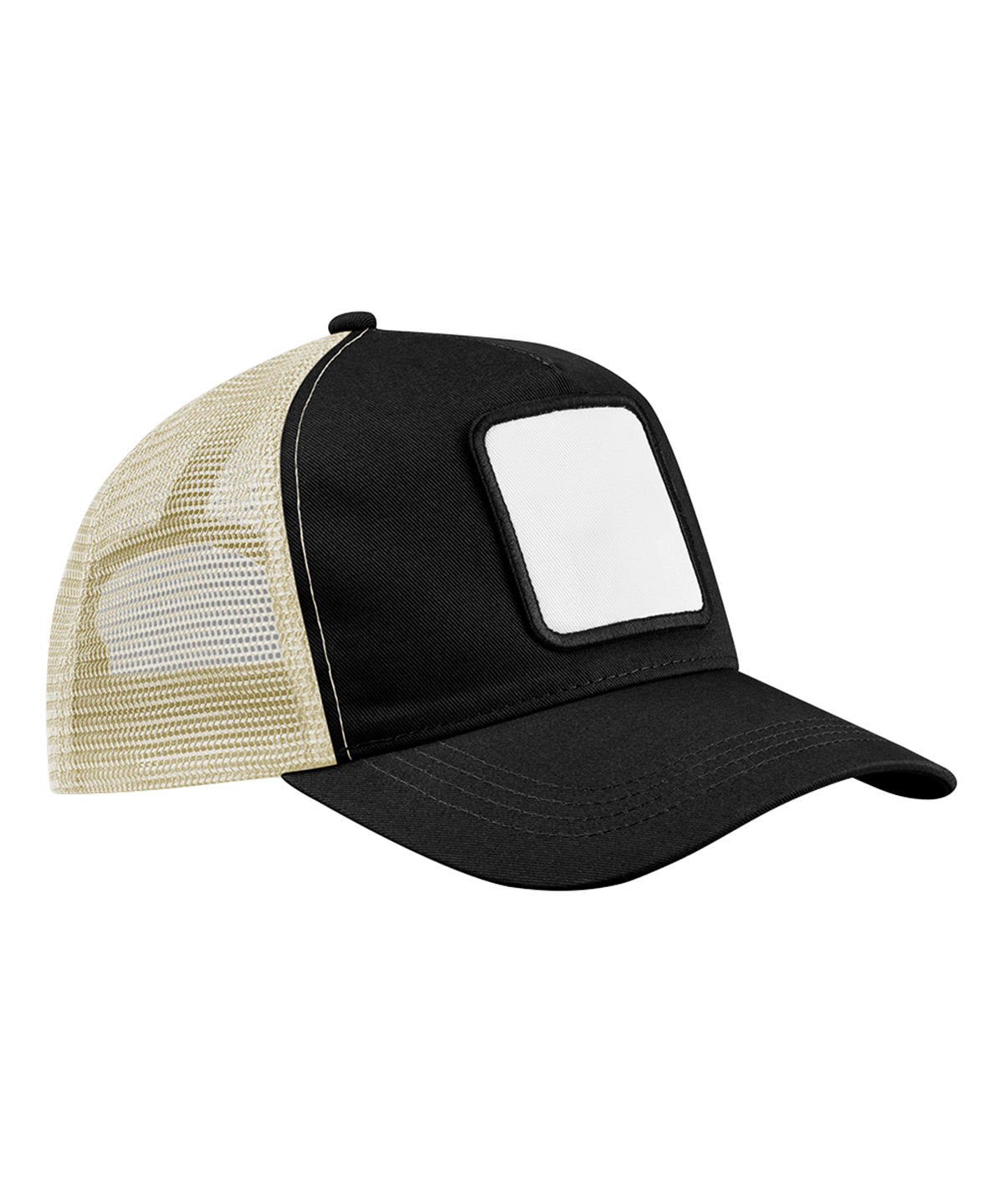 Beechfield Appliqué Patch 5-panel Trucker - Black/Stone