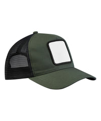 Beechfield Appliqué Patch 5-panel Trucker - Olive Green/Black