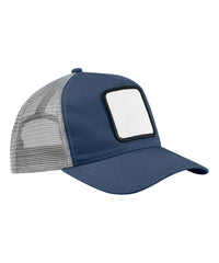Beechfield Appliqué Patch 5-panel Trucker - Slate Blue/Light Grey
