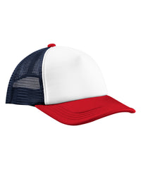 Beechfield Retro 5-panel Trucker - Navy/Red