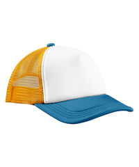 Beechfield Retro 5-panel Trucker - Sunflower/Heritage Blue
