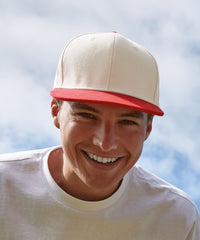 Beechfield Contrast Flat Peak 6-panel Cap - Natural/Black