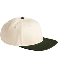 Beechfield Contrast Flat Peak 6-panel Cap - Natural/Dark Olive