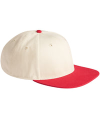 Beechfield Contrast Flat Peak 6-panel Cap - Natural/Red