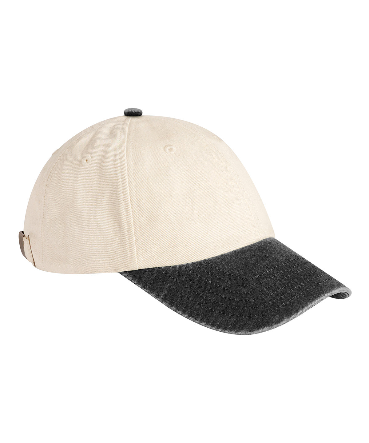Beechfield Contrast Peak Low-profile Vintage Cap - Natural/Vintage Black