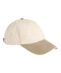 Beechfield Contrast Peak Low-profile Vintage Cap - Natural/Vintage Desert Sand