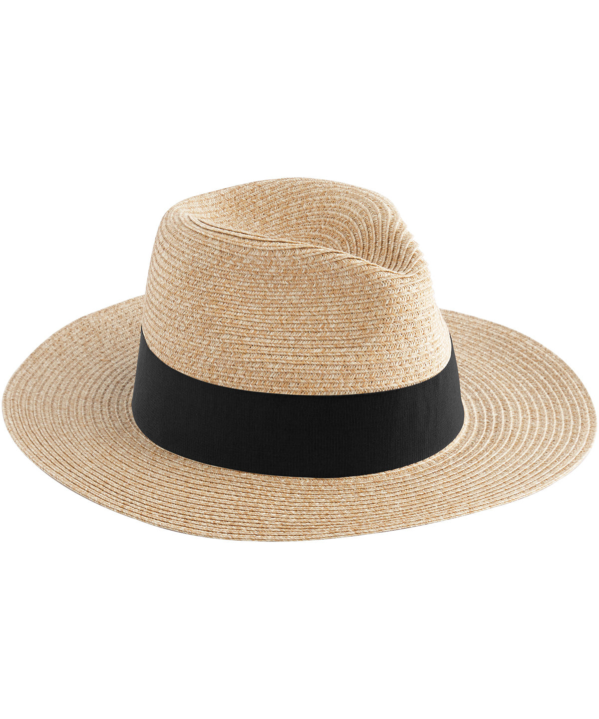 Beechfield Straw Fedora - Natural/Black