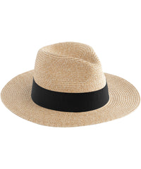 Beechfield Straw Fedora - Natural/Black