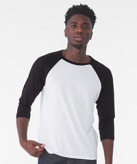 Bella Canvas Unisex Triblend ¾ Sleeve Baseball T-shirt - Black/White