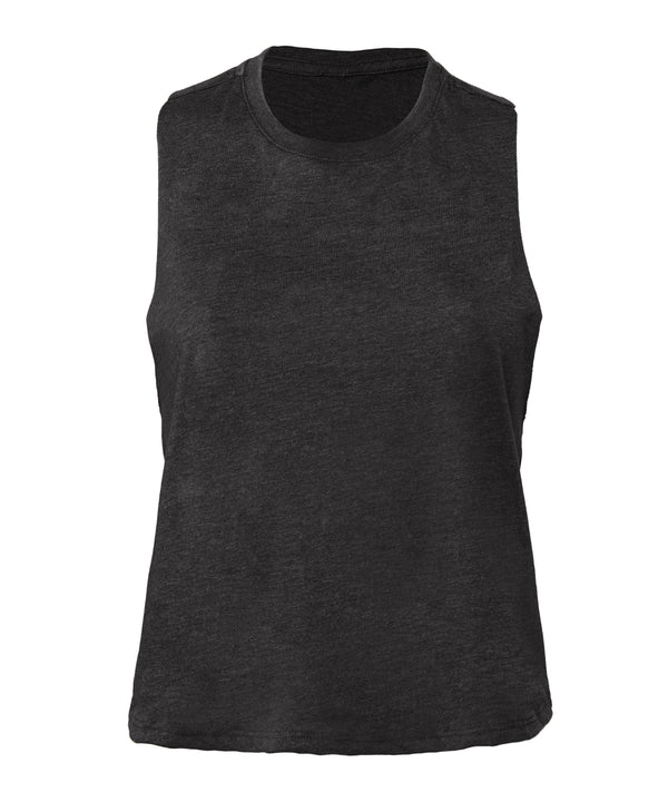 Bella Canvas Women's Racerback Cropped Tank - Dark Grey Heather