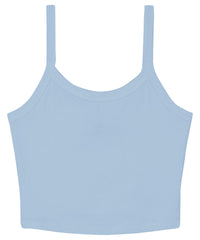 Bella Canvas Women’s Micro Rib Spaghetti Strap Tank - Solid Baby Blue Blend