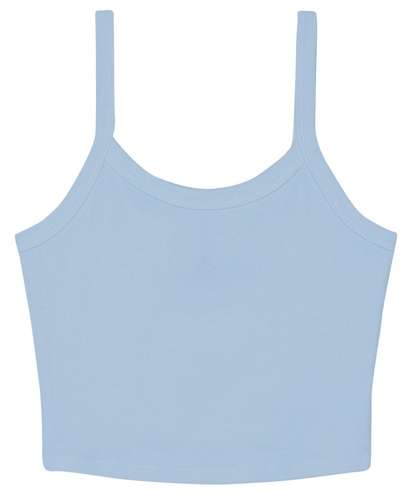 Bella Canvas Women’s Micro Rib Spaghetti Strap Tank - Solid Baby Blue Blend