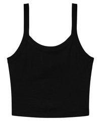 Bella Canvas Women’s Micro Rib Spaghetti Strap Tank - Solid Black Blend