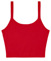 Bella Canvas Women’s Micro Rib Spaghetti Strap Tank - Solid Red Blend