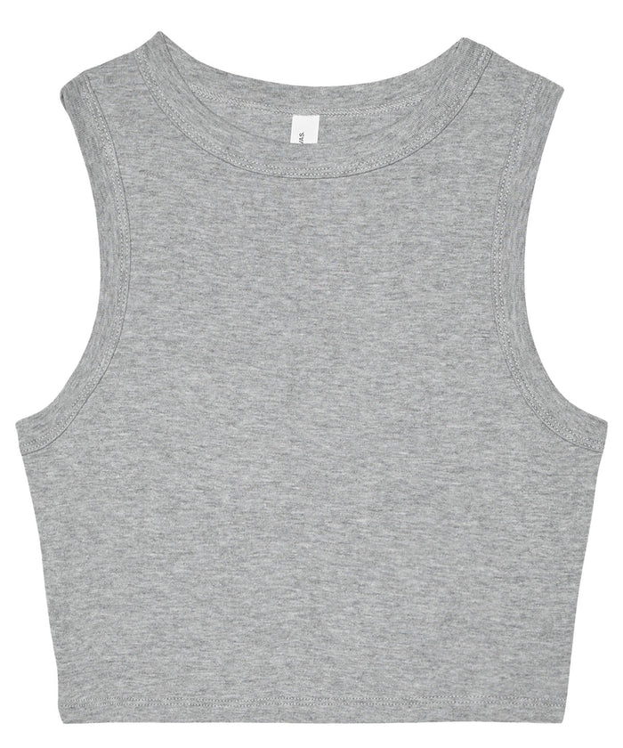 Bella Canvas Women’s Micro Rib Muscle Crop Tank - Athletic Heather