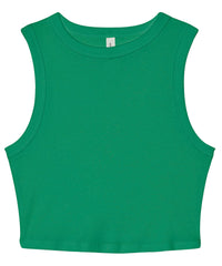 Bella Canvas Women’s Micro Rib Muscle Crop Tank - Solid Kelly Blend