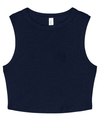 Bella Canvas Women’s Micro Rib Muscle Crop Tank - Solid Navy Blend