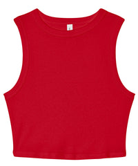 Bella Canvas Women’s Micro Rib Muscle Crop Tank - Solid Red Blend
