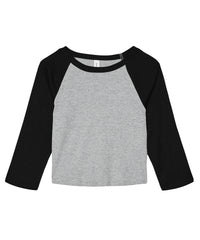 Bella Canvas Women’s Micro Rib 3/4 Raglan Baby T-shirt - Athletic Heather/Black