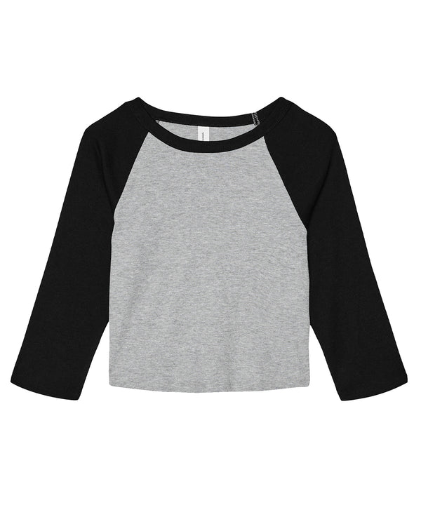 Bella Canvas Women’s Micro Rib 3/4 Raglan Baby T-shirt - Athletic Heather/Black