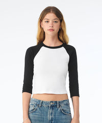 Bella Canvas Women’s Micro Rib 3/4 Raglan Baby T-shirt - Athletic Heather/Black