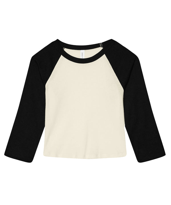Bella Canvas Women’s Micro Rib 3/4 Raglan Baby T-shirt - Natural/Black
