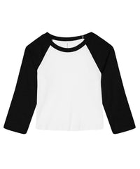 Bella Canvas Women’s Micro Rib 3/4 Raglan Baby T-shirt - White/Black