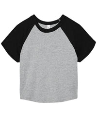 Bella Canvas Women’s Micro Rib Raglan Baby T-shirt - Athletic Heather/Black