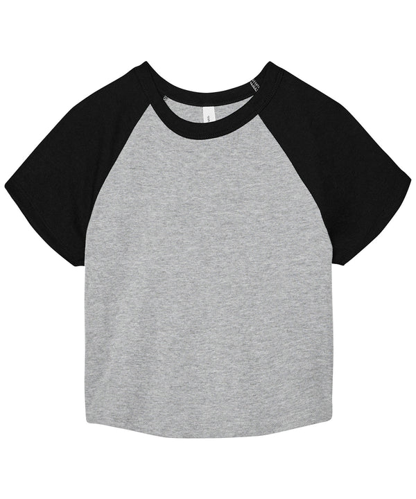 Bella Canvas Women’s Micro Rib Raglan Baby T-shirt - Athletic Heather/Black