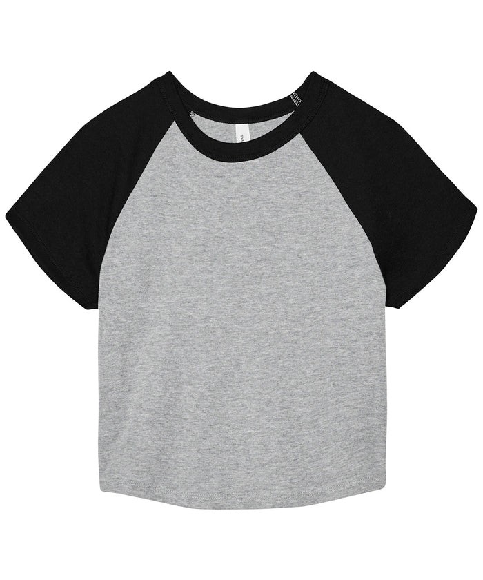 Bella Canvas Women’s Micro Rib Raglan Baby T-shirt - Athletic Heather/Black