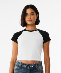 Bella Canvas Women’s Micro Rib Raglan Baby T-shirt - Athletic Heather/Black