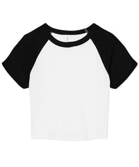 Bella Canvas Women’s Micro Rib Raglan Baby T-shirt - White/Black