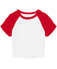 Bella Canvas Women’s Micro Rib Raglan Baby T-shirt - White/Red