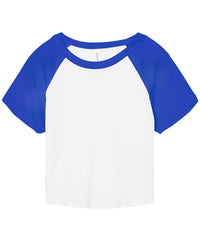 Bella Canvas Women’s Micro Rib Raglan Baby T-shirt - White/True Royal