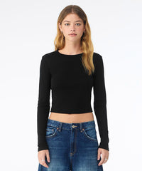 Bella Canvas Women’s Micro Rib Long Sleeve Baby T-shirt - Athletic Heather