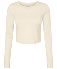 Bella Canvas Women’s Micro Rib Long Sleeve Baby T-shirt - Solid Natural Blend