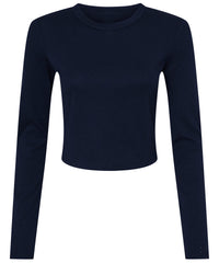 Bella Canvas Women’s Micro Rib Long Sleeve Baby T-shirt - Solid Navy Blend