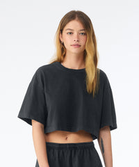 Bella Canvas Women’s Heavyweight Washed Cropped Tee - Light Washed Denim