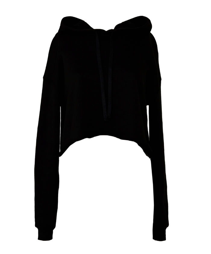 Bella Canvas Women's Cropped Fleece Hoodie - Black