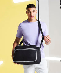 BagBase Retro Shoulder Bag - Black/White
