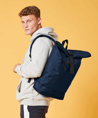 BagBase Recycled Rolled-top Backpack - Black
