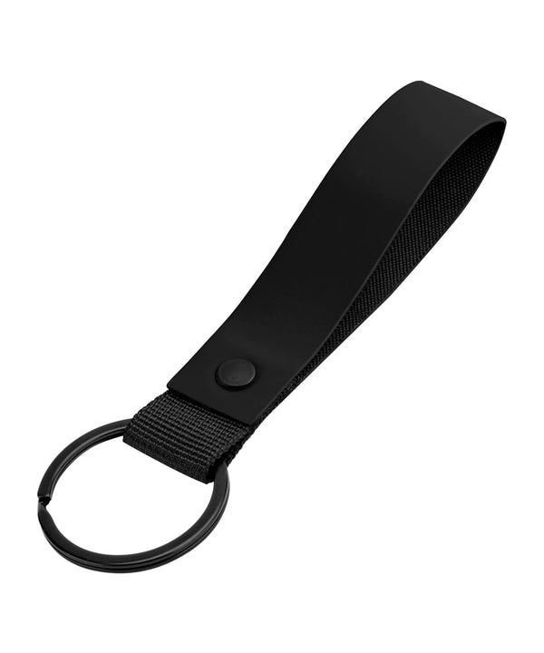 BagBase Matte PU Keyring - Black