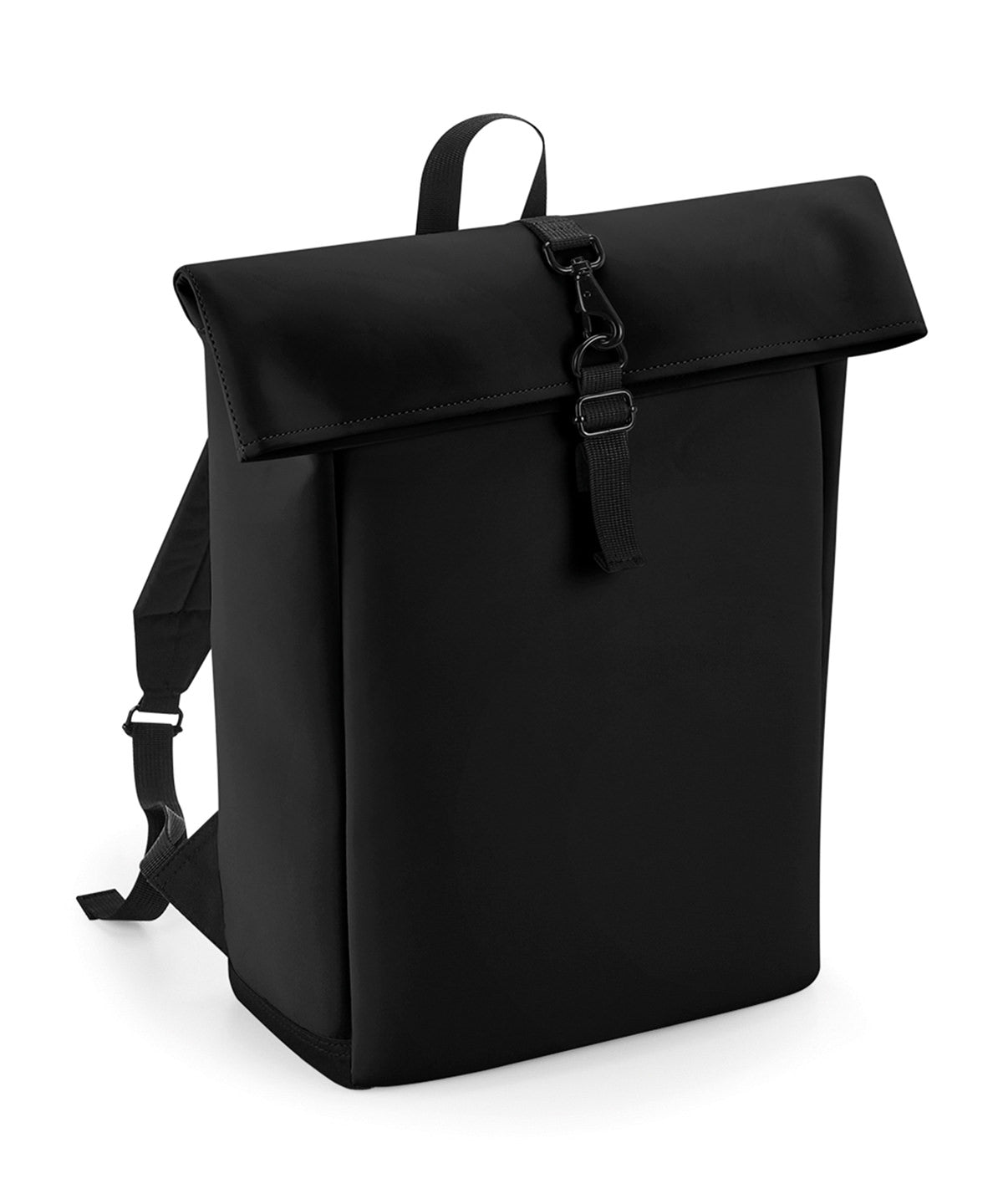 BagBase Matte PU Rolltop Backpack - Black
