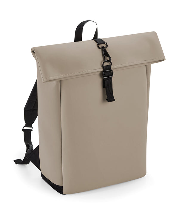BagBase Matte PU Rolltop Backpack - Clay
