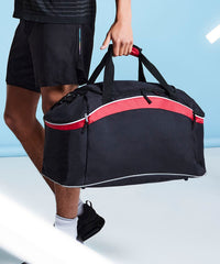 BagBase Teamwear Holdall - Black/Classic Red/White