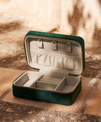 BagBase Velvet Travel Jewellery Box - Dark Emerald